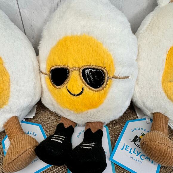 Jellycat Boiled Egg Set of 3 Boiled Egg Chic Bunny Happy FAST SHIP NEW - Picture 8 of 9